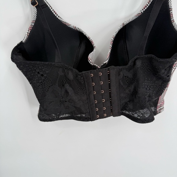 VICTORIA’S SECRET DREAM ANGELS LIGHTLY LINED LONG LINE SATIN BRA PLAID Size 34C - Picture 9 of 11